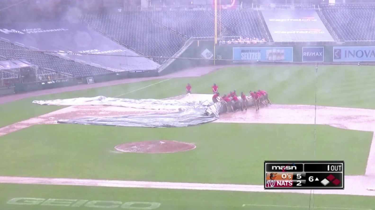 FULL VIDEO: Nationals grounds crew struggle to place improperly
