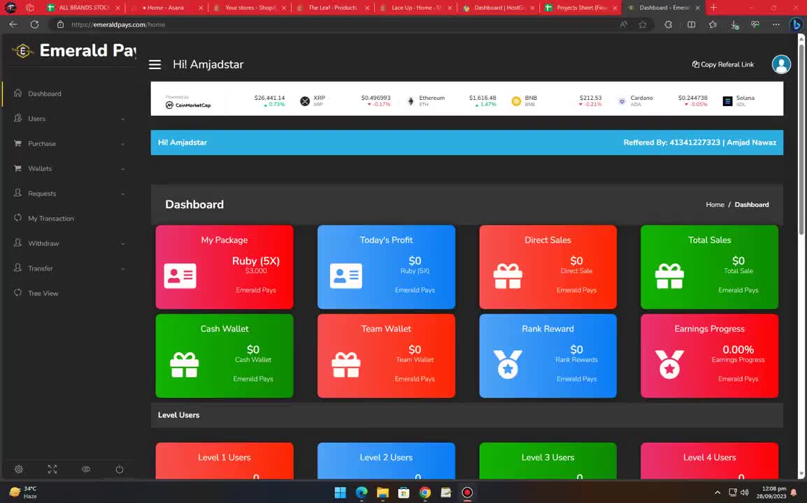 6 Wallets menus