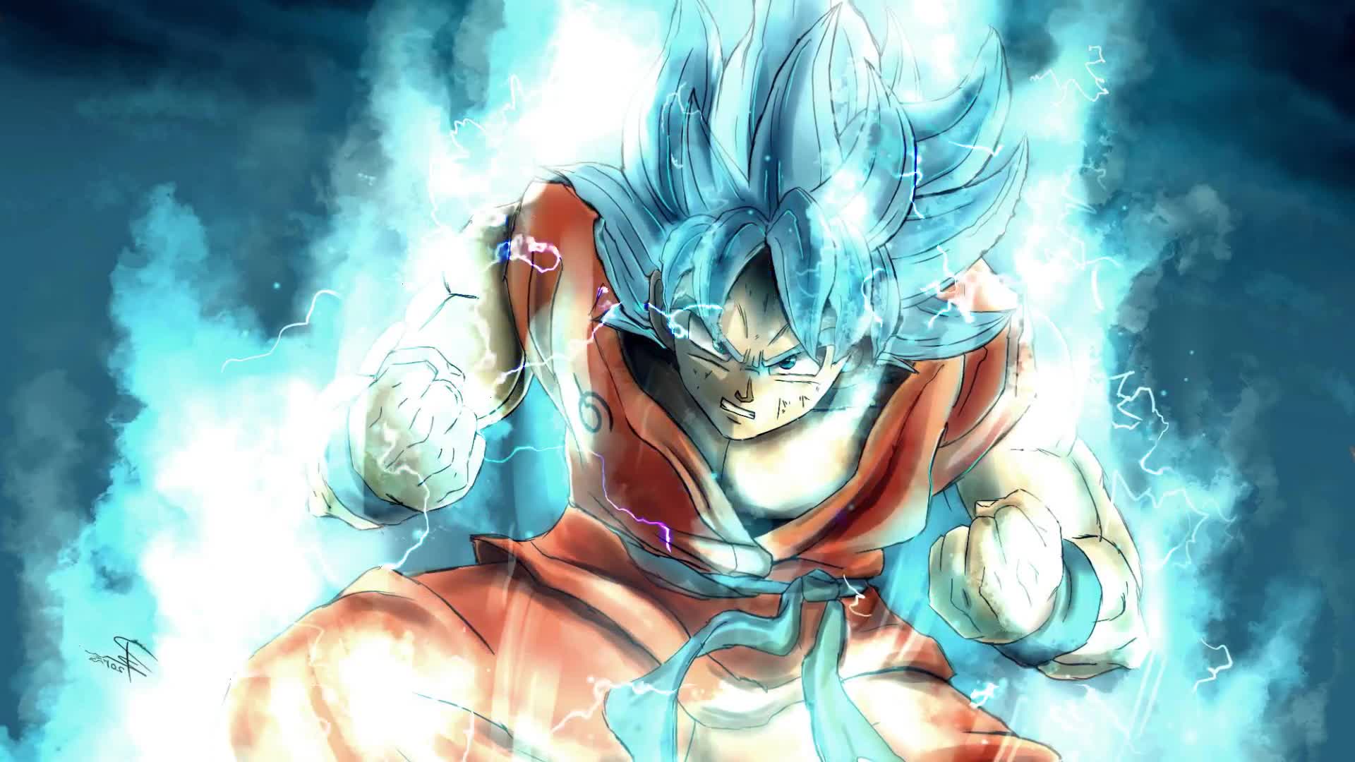 Goku ssj blue, anime, ball, dragon, super, HD wallpaper