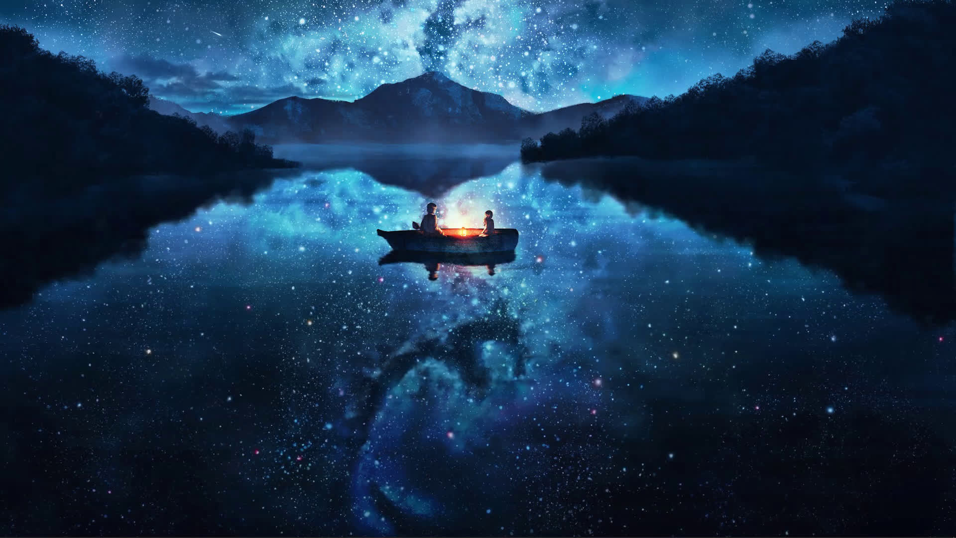 Anime Scenery Lake Night Stars Live Wallpaper : r/LivingBackgrounds