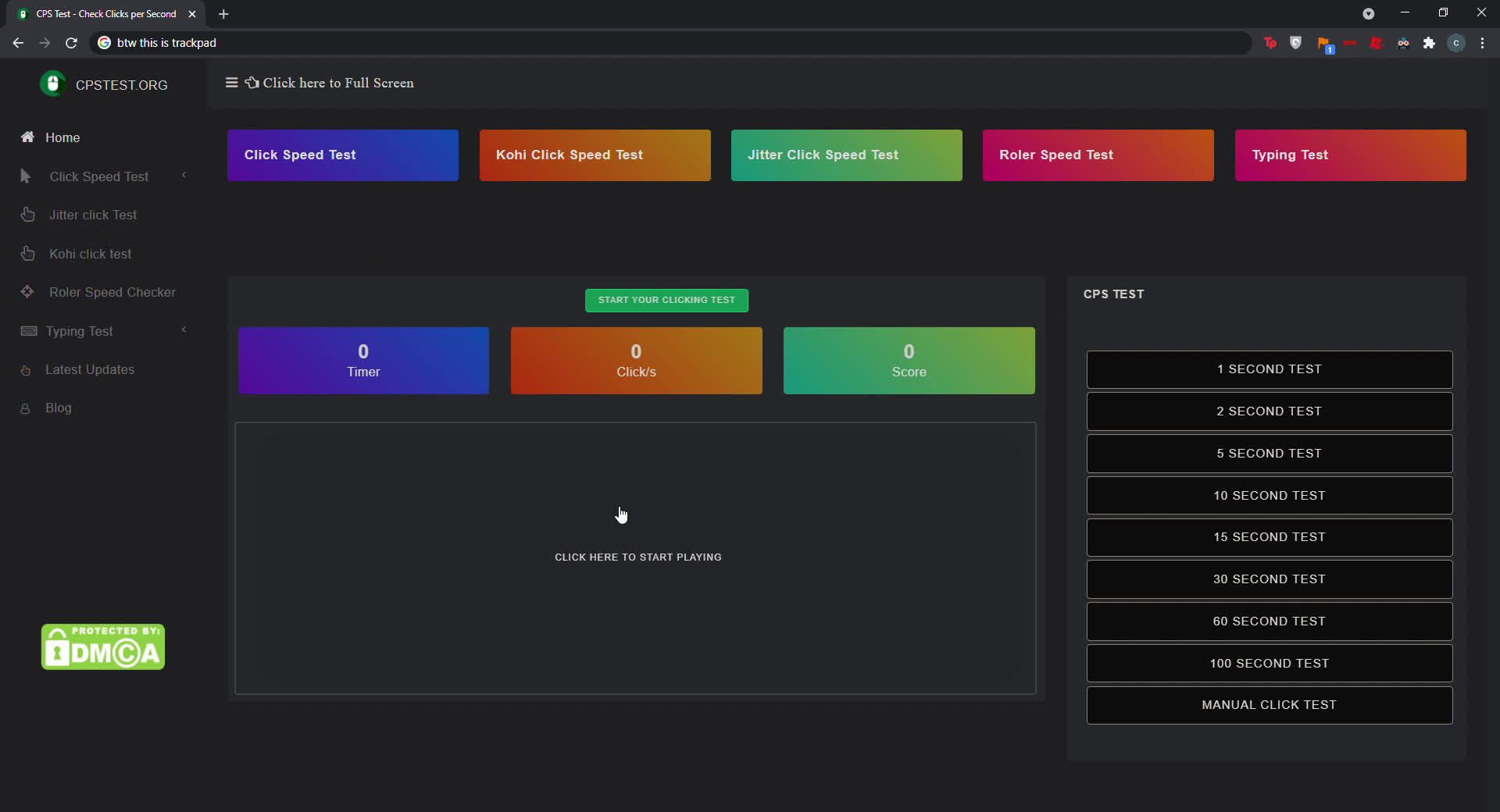 CPS TEST  Clicks Per Second - release date, videos, screenshots