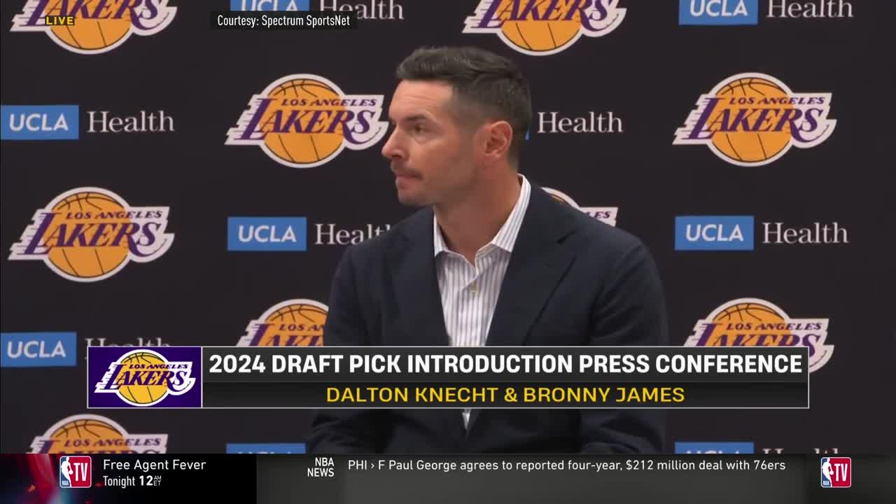 Watch Bronny James & Dalton Knecht Lakers Introduction - Full Press ...