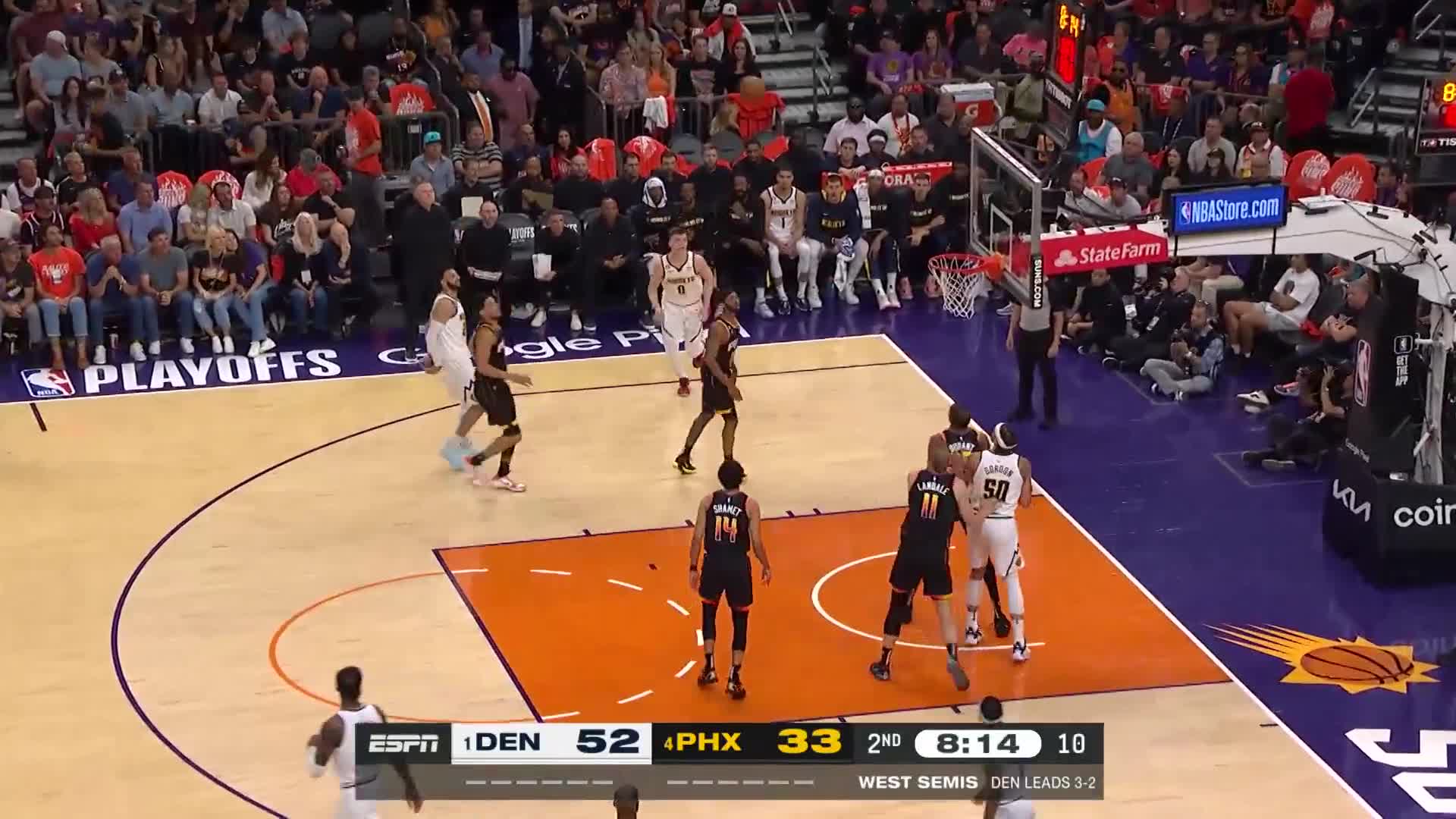 [Highlight] Jamal Murray steps back on Devin Booker to extend Denver's