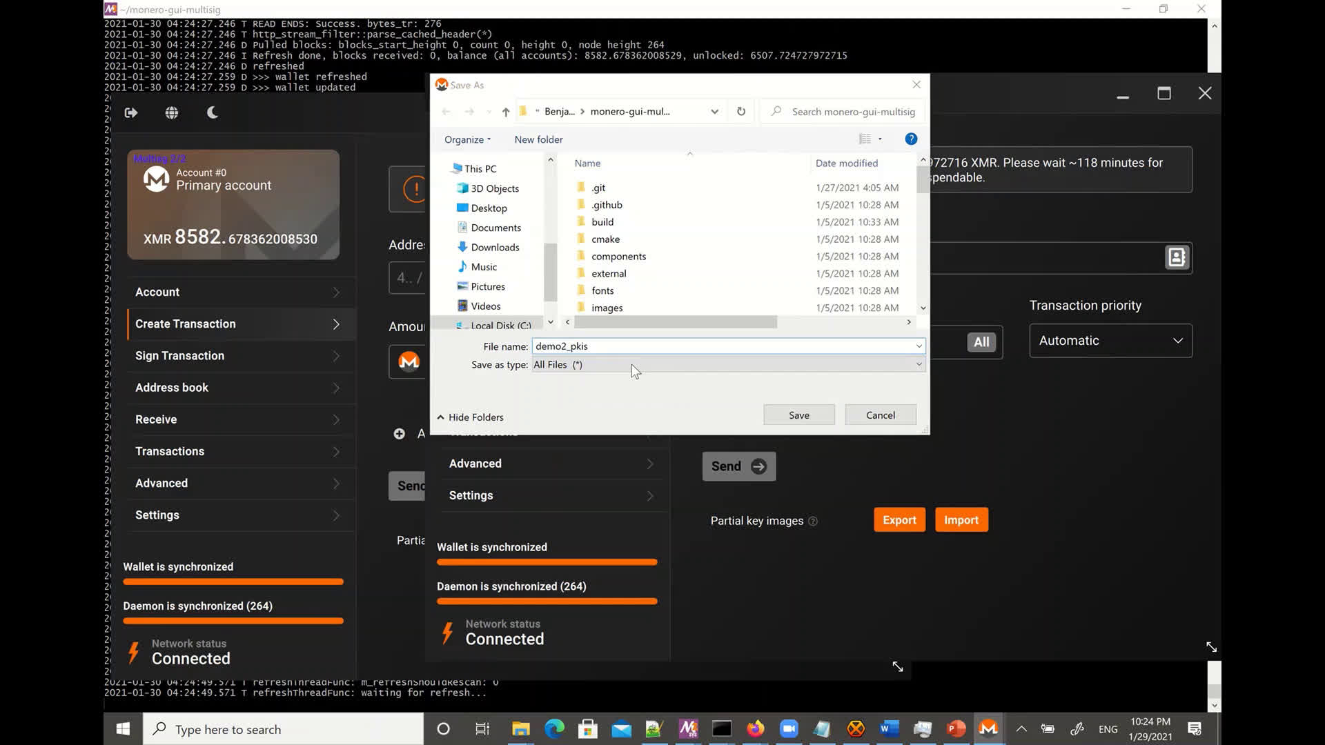 2/2 multisig support in the GUI wallet
