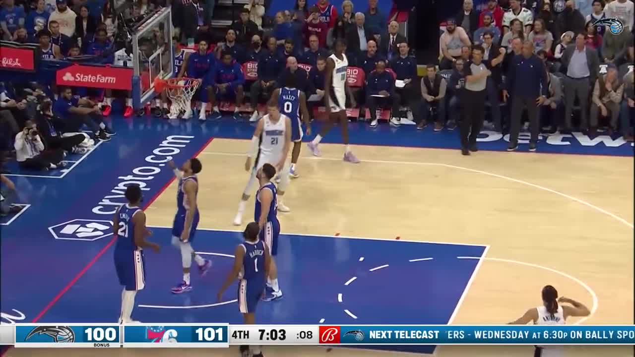 Highlight Known post maestro Moritz Wagner spins off of Niang and gets Embiid to bite on the pump fake for an And-1