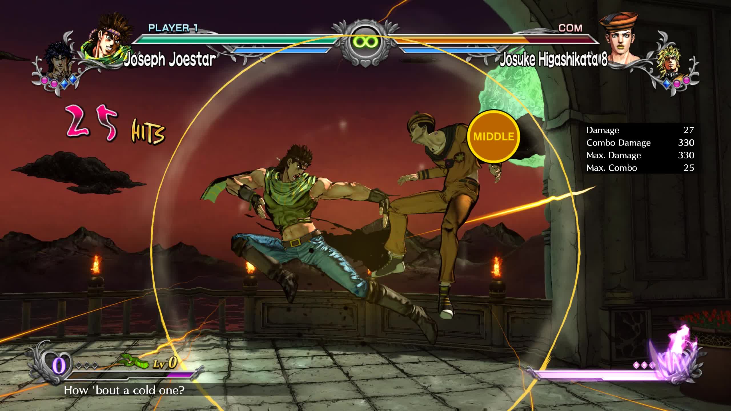 JOJOS ASBR Joseph 1 bar start combo