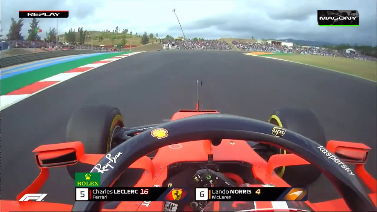 Watch Charles Leclerc Overtaking Move On Lando Norris 2020 Portuguese Gp