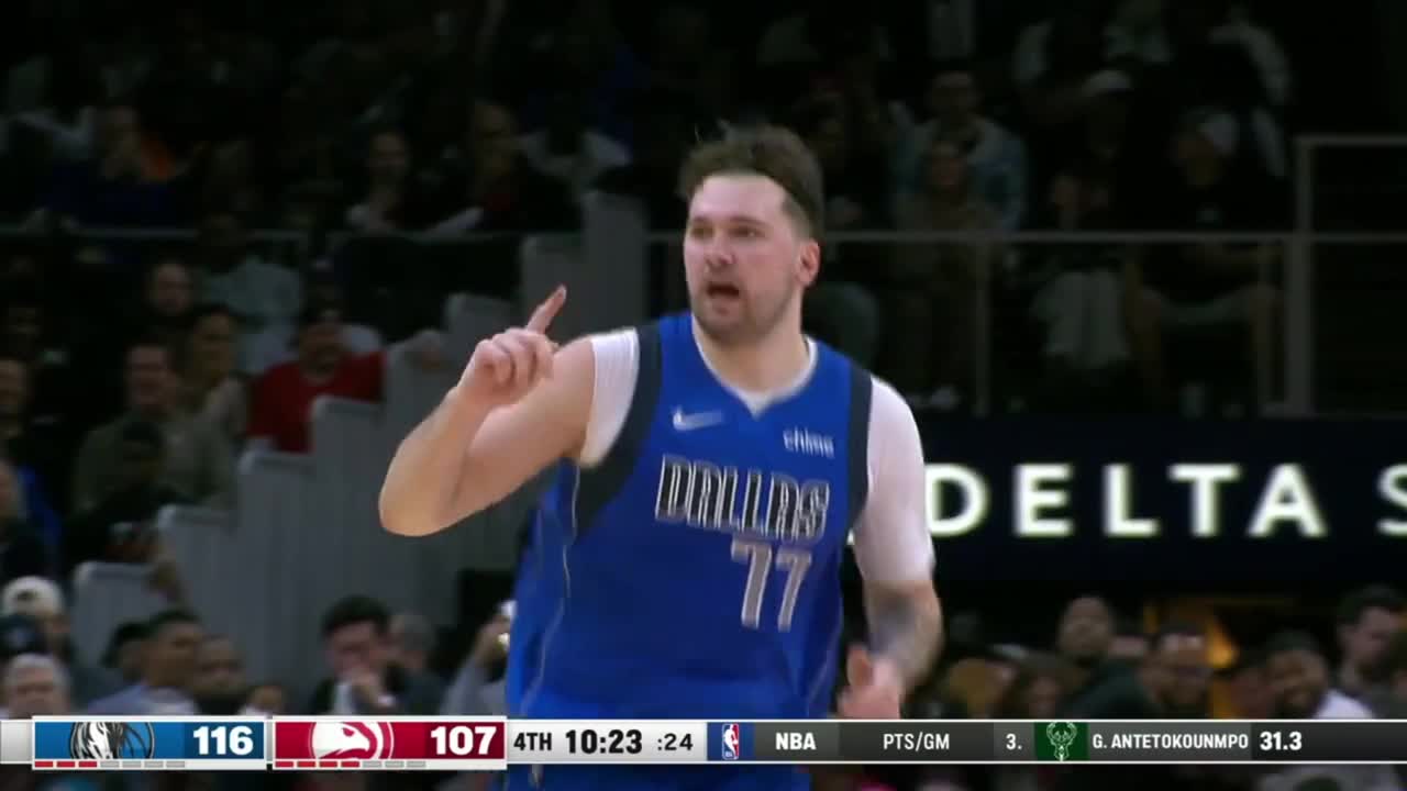 Highlight Luka gets the easy bank shot for 65 and says