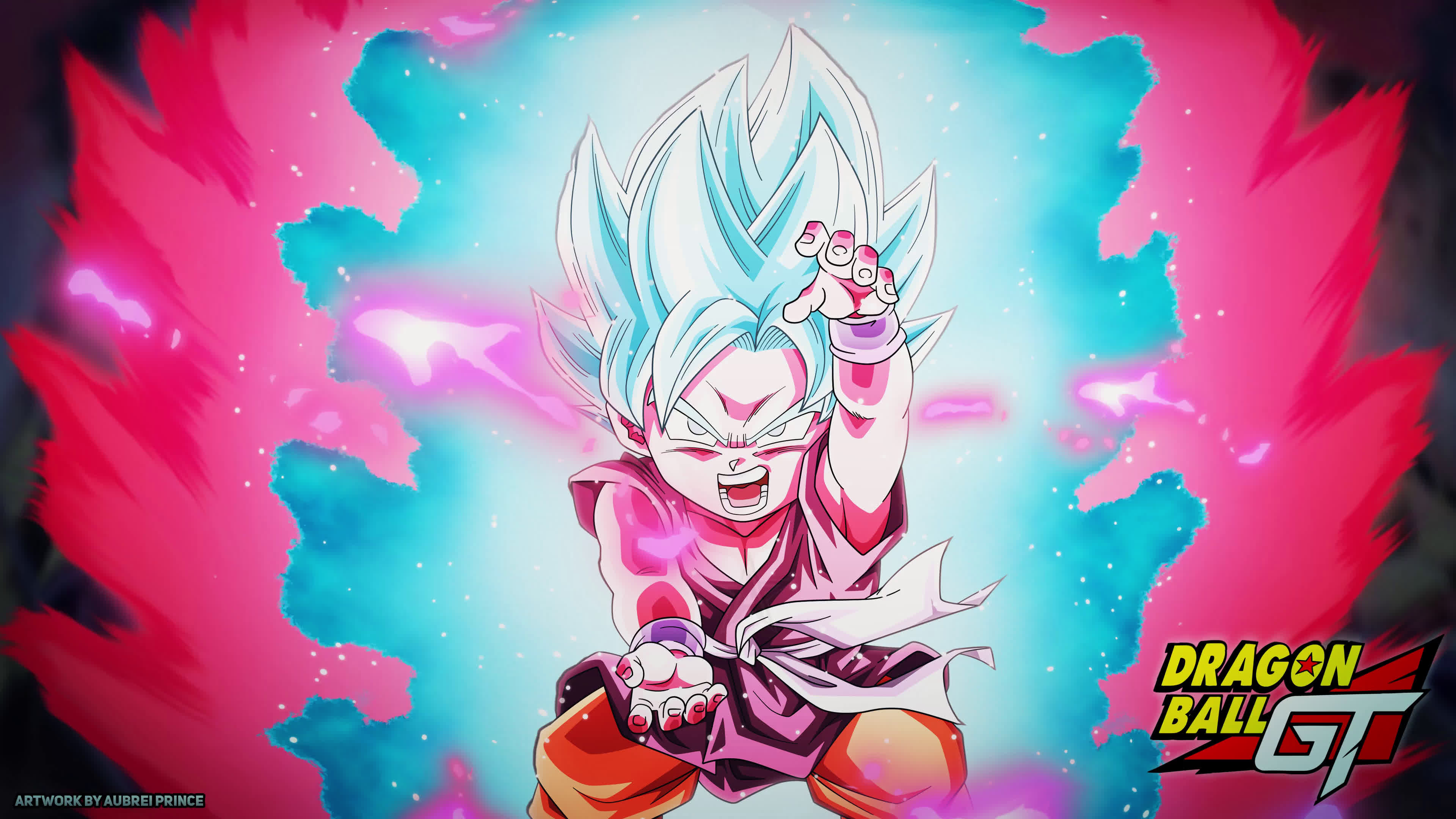 Db Gt Kid Goku Blue Kaioken 4k Live Wallpaper Desktophut Com