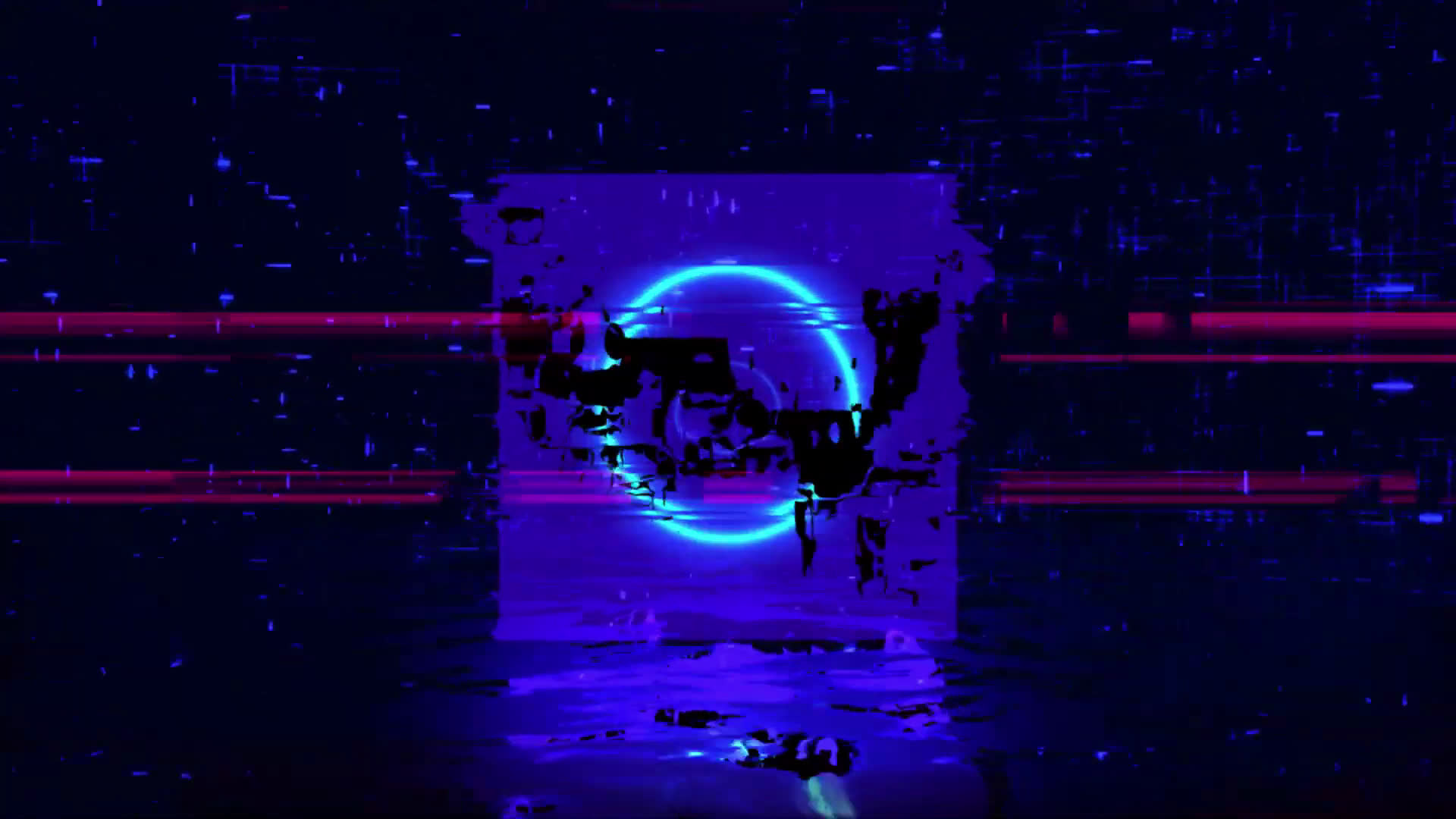 Cyberpunk Glitch Neon Mirror Cube Animated Wallpaper - Embed