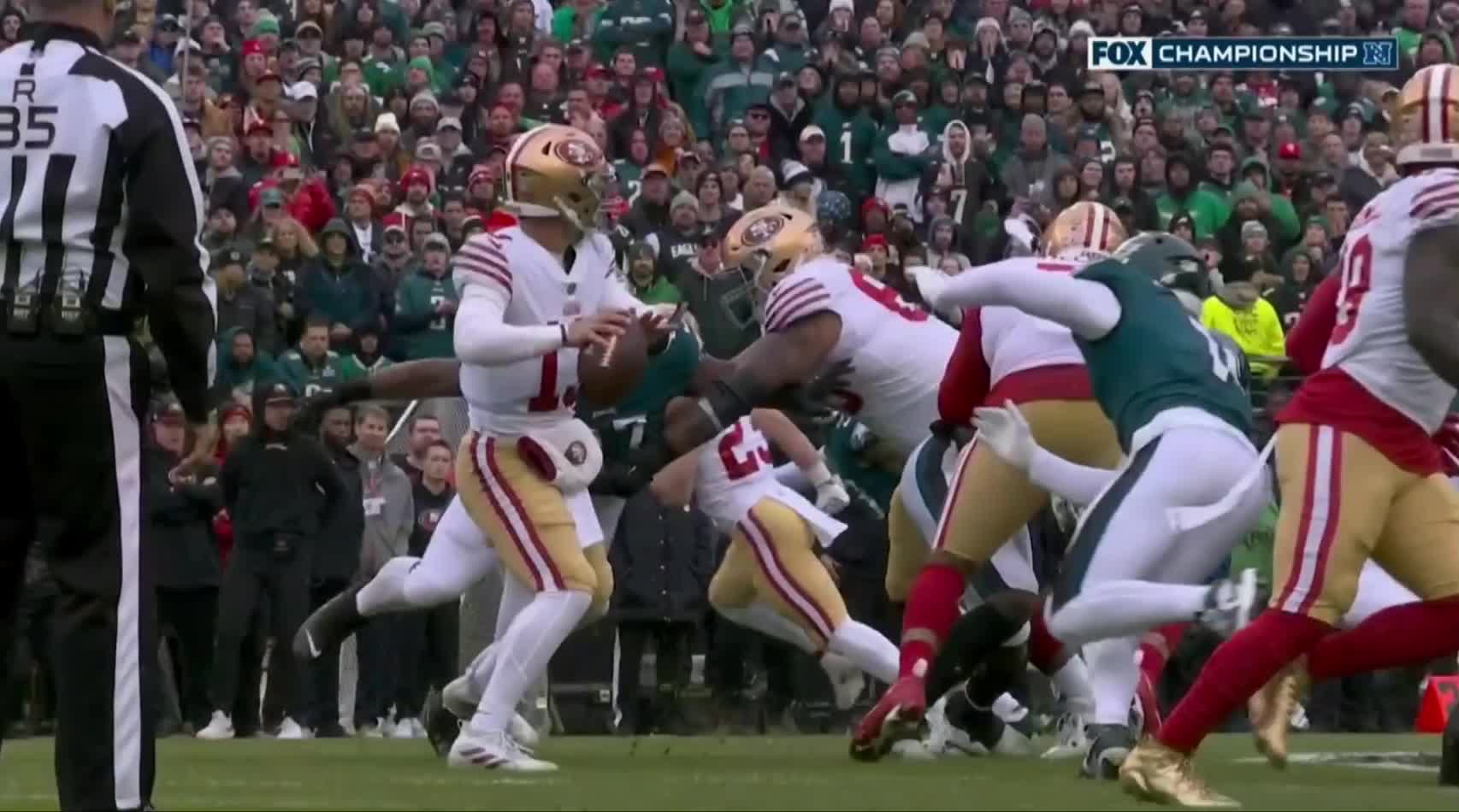 DISASTER: Brock Purdy Injury & Penalties SCREW 49ers In NFC Championship  vs. Eagles