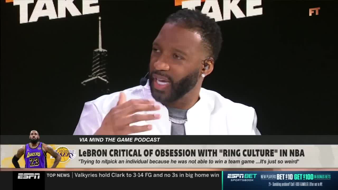 Watch [First Take] Tracy McGrady: "Replace me with Kobe with Shaq. I don't win a championship? You don't think I can carry the Lakers to a championship? Like, I never had the opportunity." | Streamable