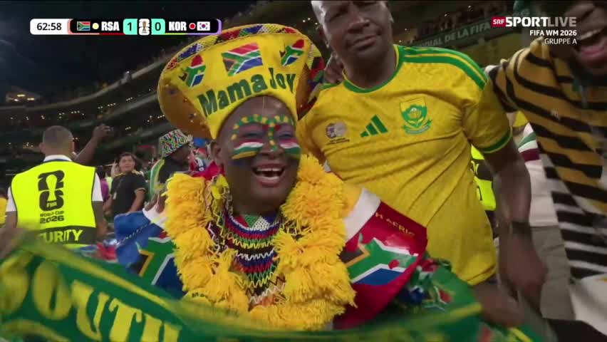 South Africa 1 - 0 South Korea - Thapelo Maseko 63'