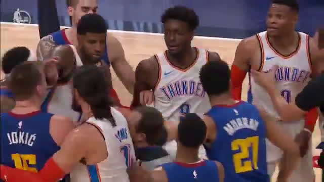 Watch Chippy moment between Russell Westbrook and Jamal Murray, and ...