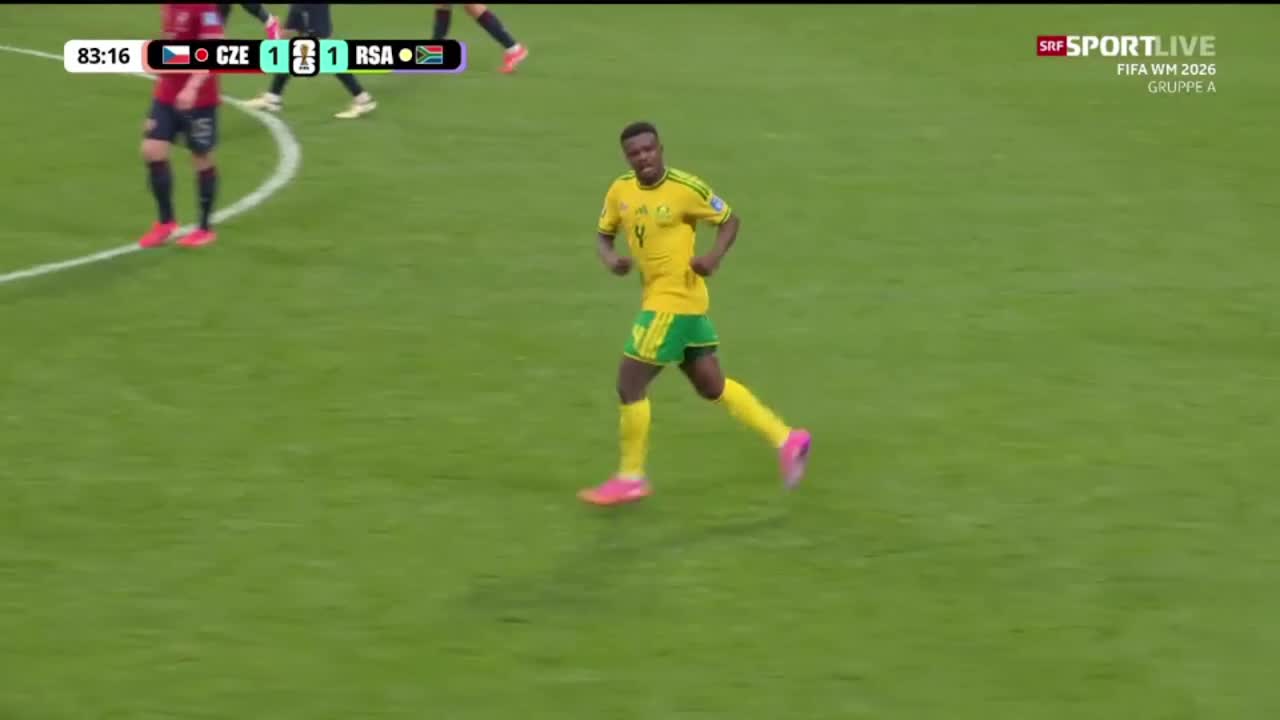 Czech Republic 1 - South Africa 1 - Teboho Mokoena penalty 83'