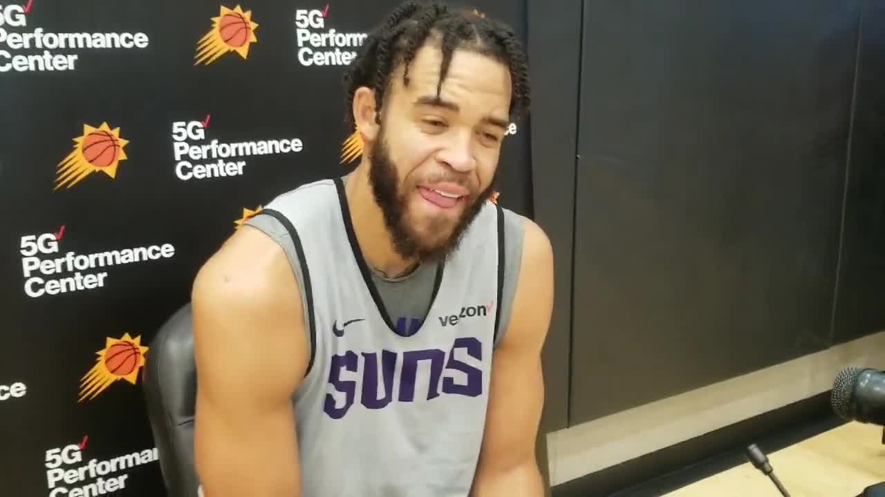 JaVale McGee on being in Phoenix: “The weather is amazing. Going outside in  the middle of winter and just relaxing is an amazing thing. Especially  coming from Cleveland and Denver… This ain't