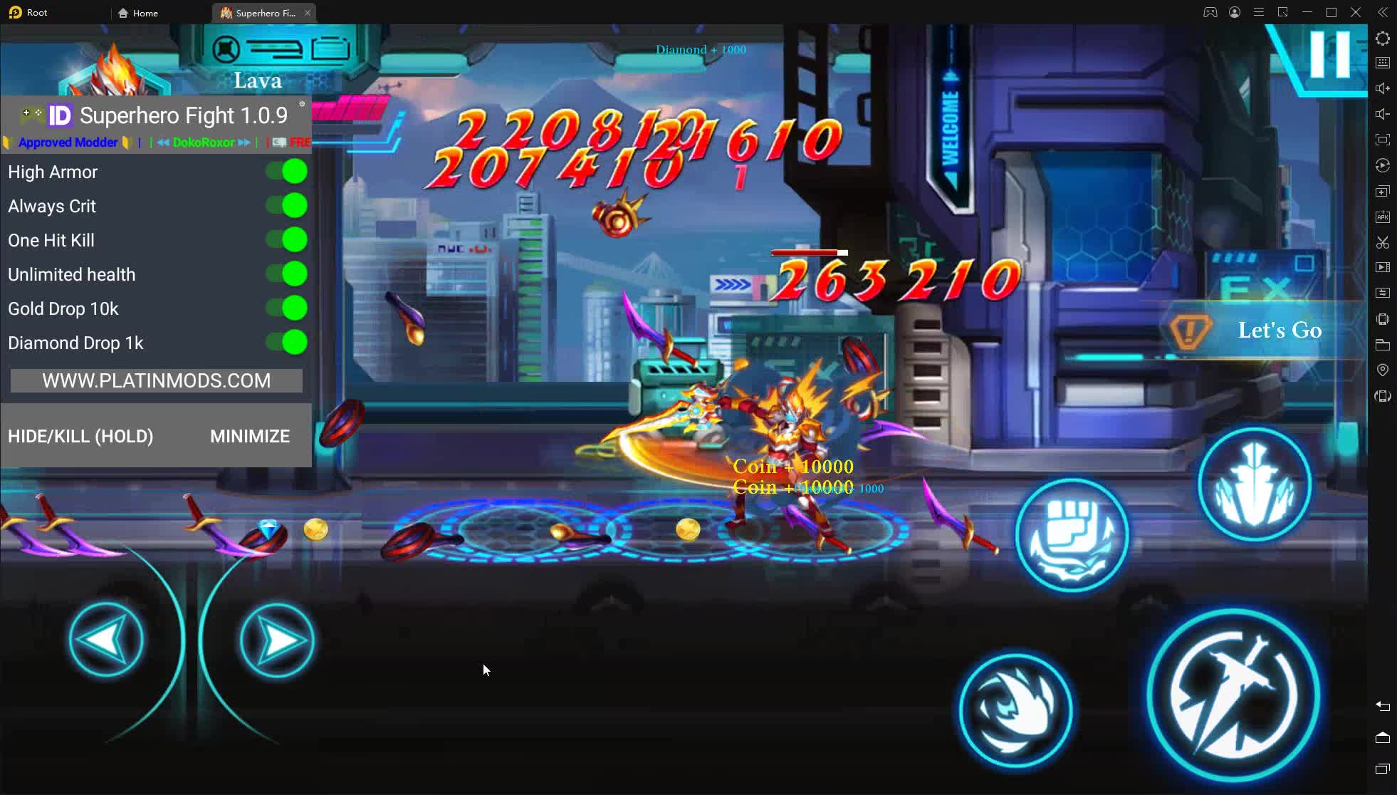 Ninja Fruit: Superhero Fighting - Future War Ver. 1.0 MOD APK, God Mode