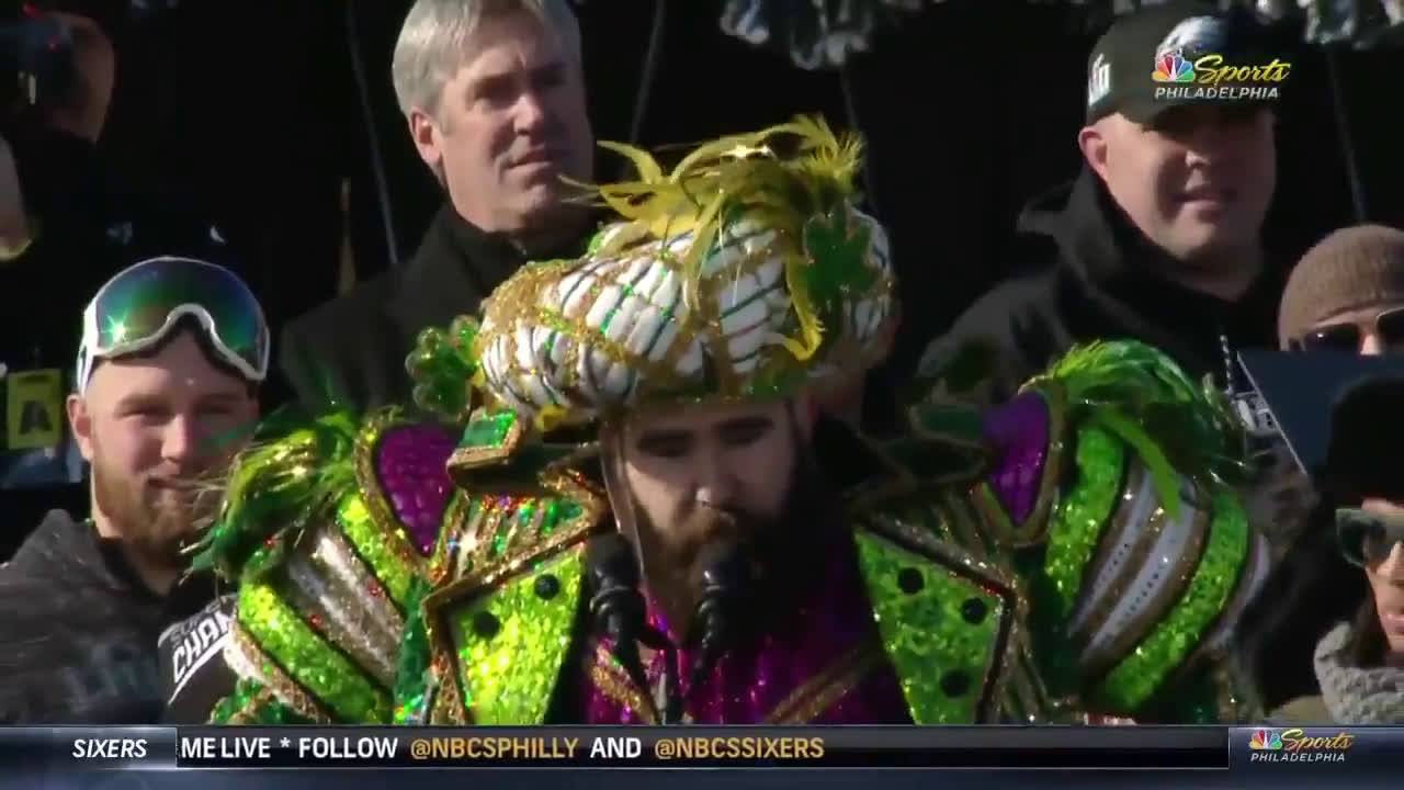 Eagles' Jason Kelce steals the show with victory rant at Super Bowl parade