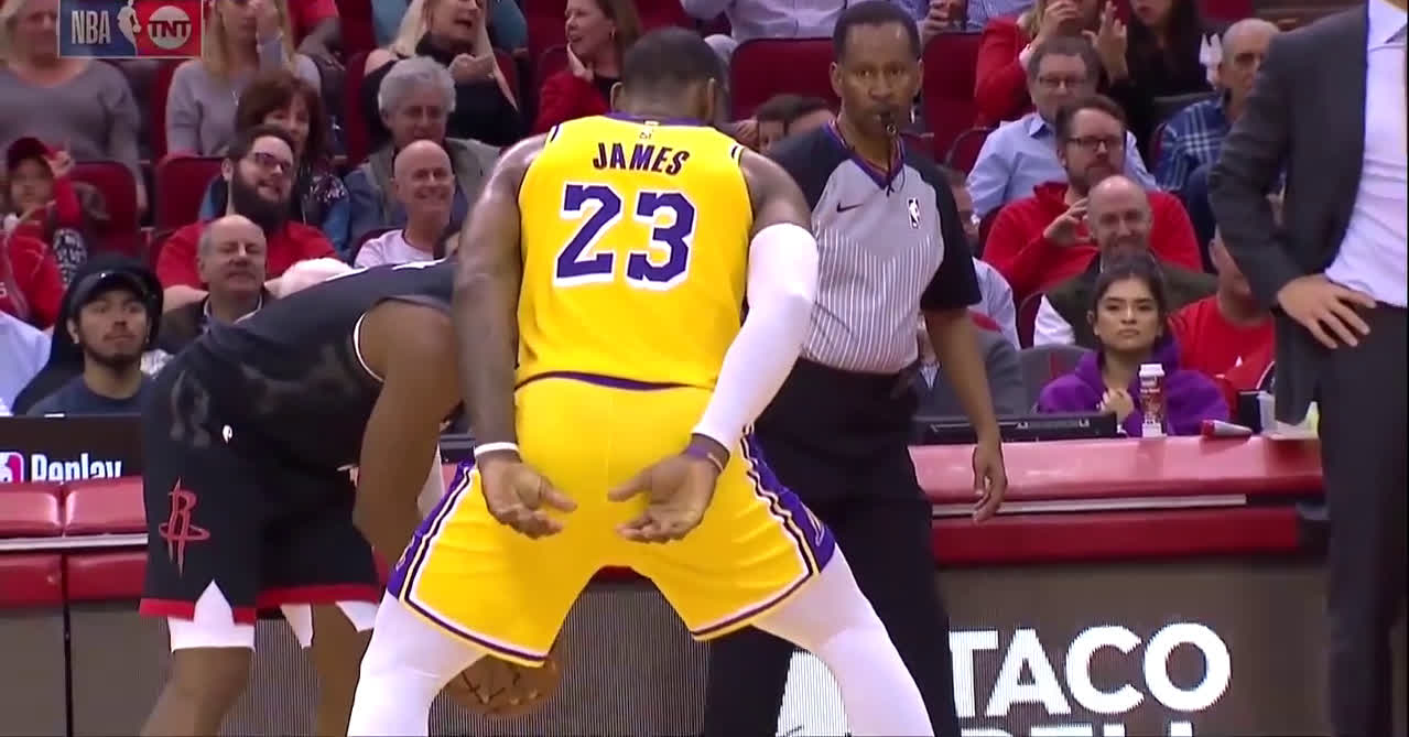 LeBron James, Lakers Play Defense With Hands Behind Back Vs. Rockets Over  Fouls