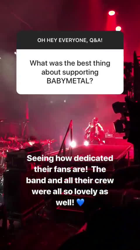 Dream State Instagram Story about BABYMETAL