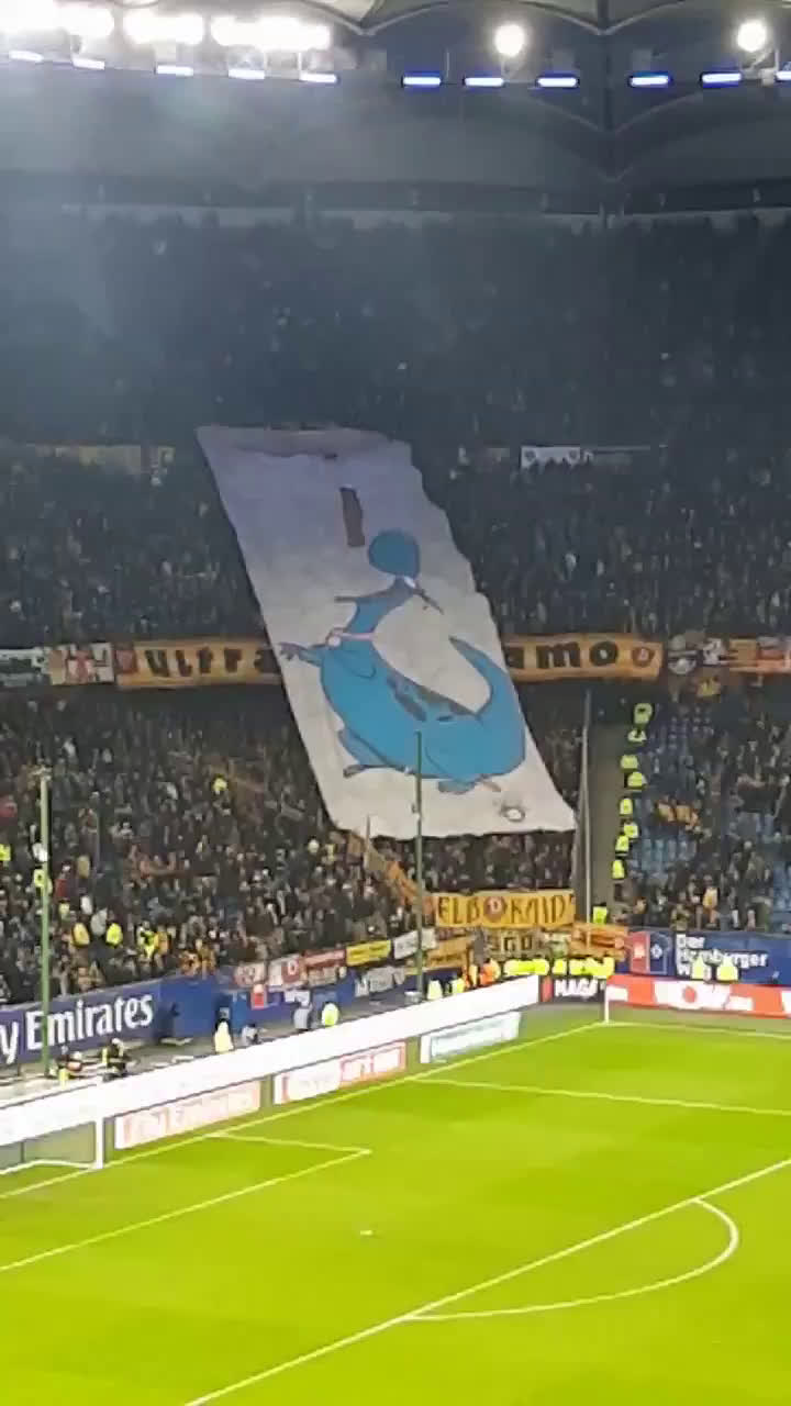 Video Hamburg Mascot Swallows Excrement In Dynamo Dresden Fans Tifo