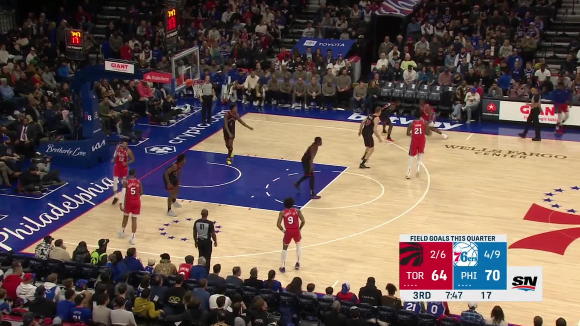 Highlight The Sixers run the same Maxey Embiid PnR action 3 times in a row leading to 3 straight buckets