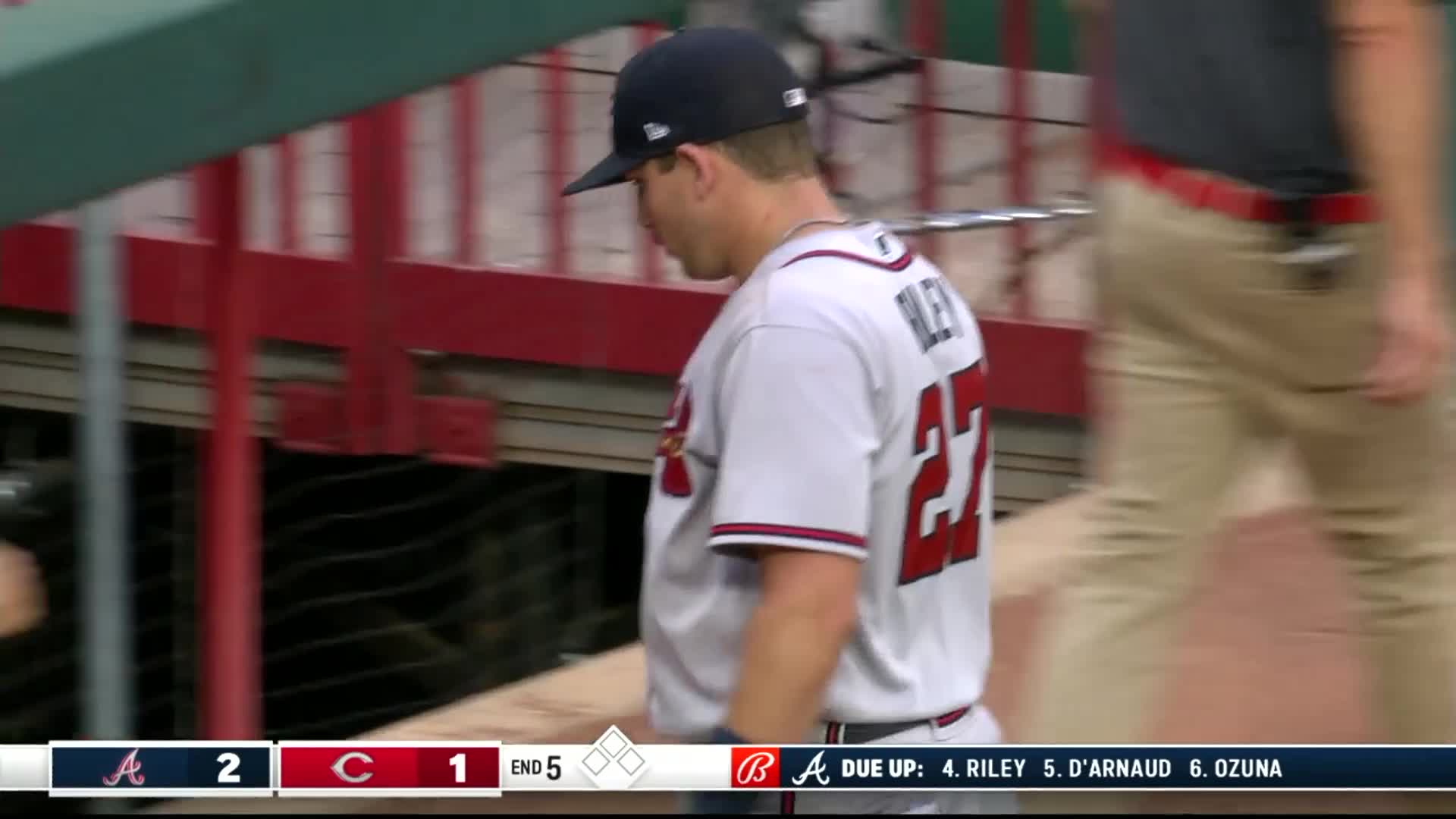 Austin Riley on clutch HR, win, 10/09/2023