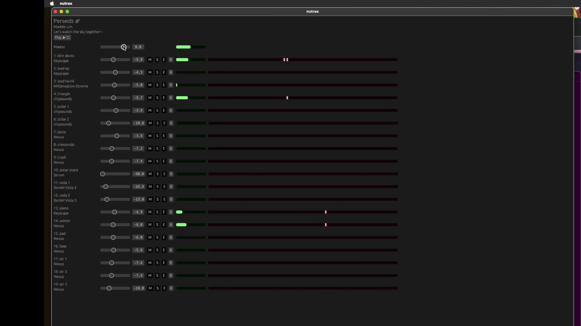 Rust Audio File Visualisation rust audio app - Perseids 🌠 20230114