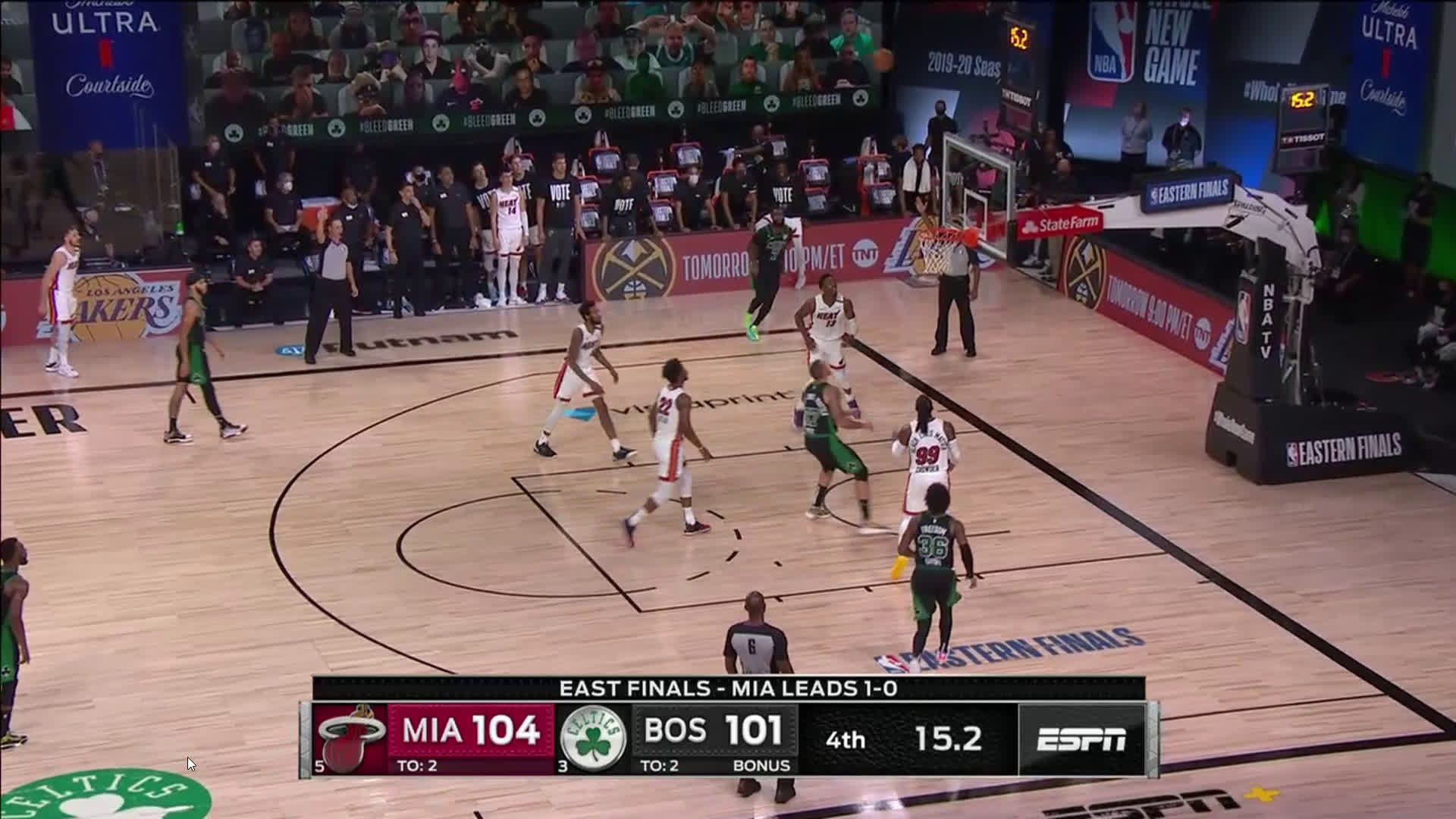 Watching Miami Heat vs. Boston Celtics YouTube TV Google Chrome