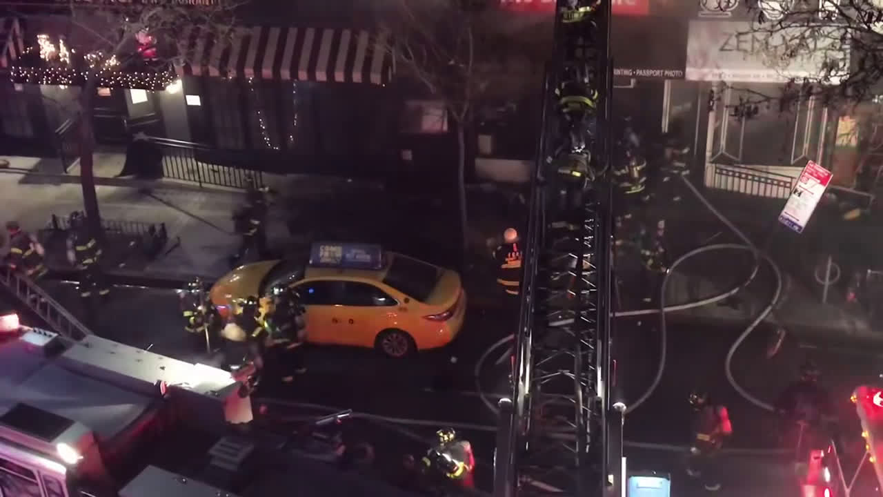 NY Firefighters hit by huge backdraft