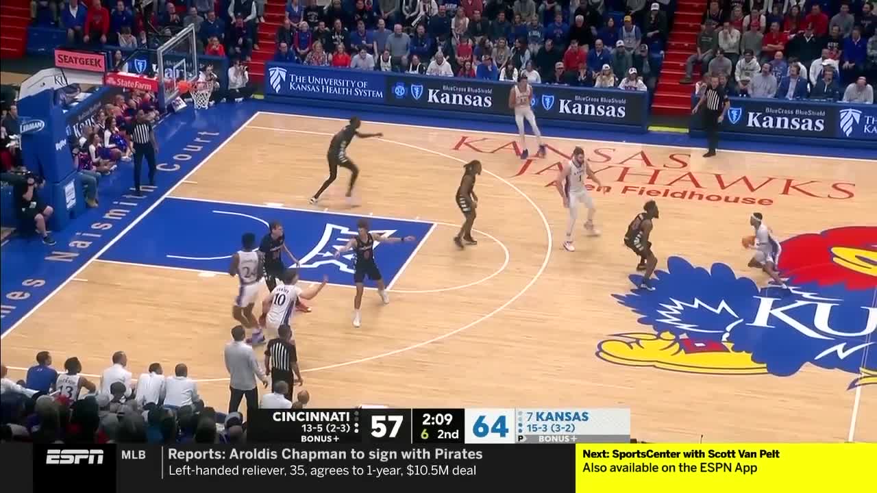 Watch Kansas Vs Cincinnati 2024 1 22 NCAAB Game Streamable   8uvl92 