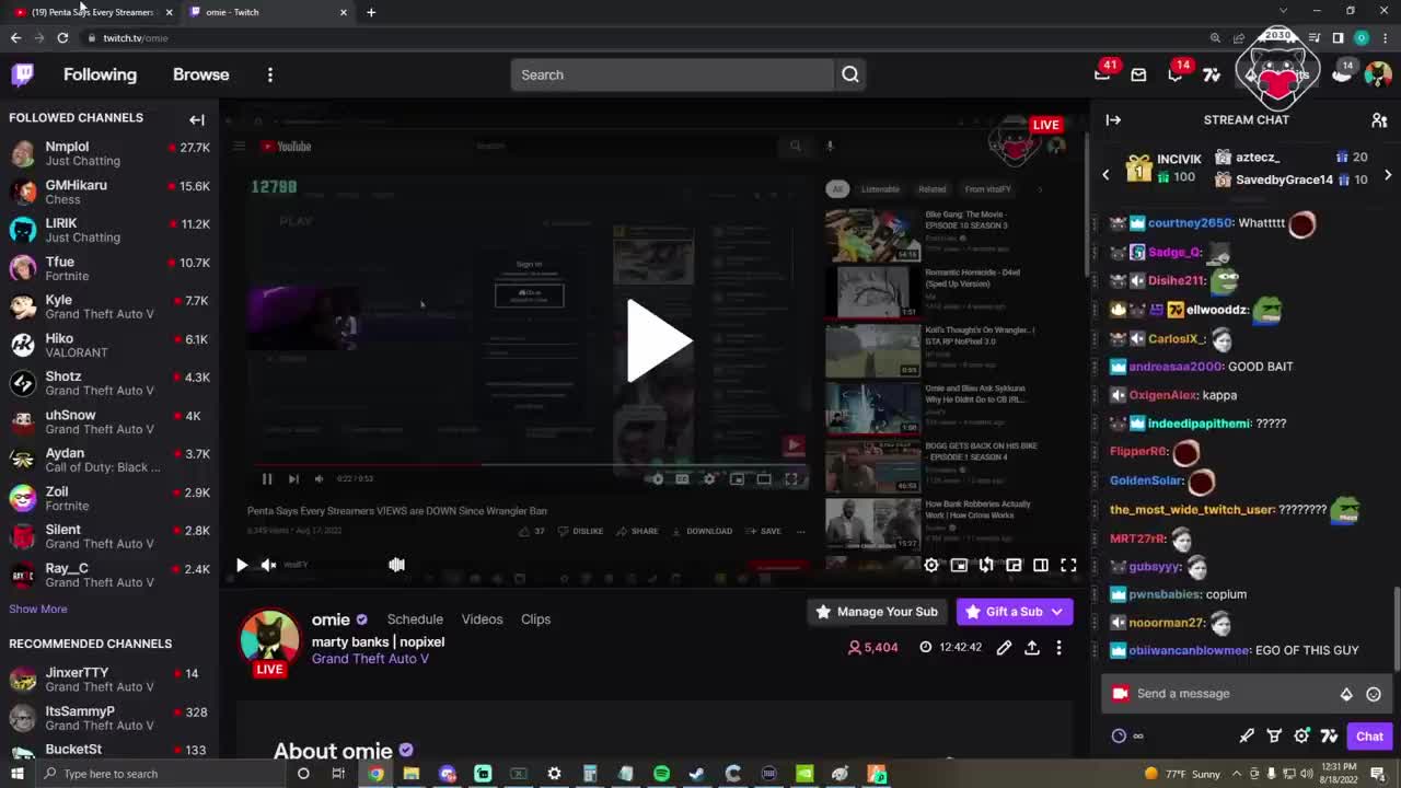 Omie reacts to Penta saying views of streamers are down after Wrangler ban