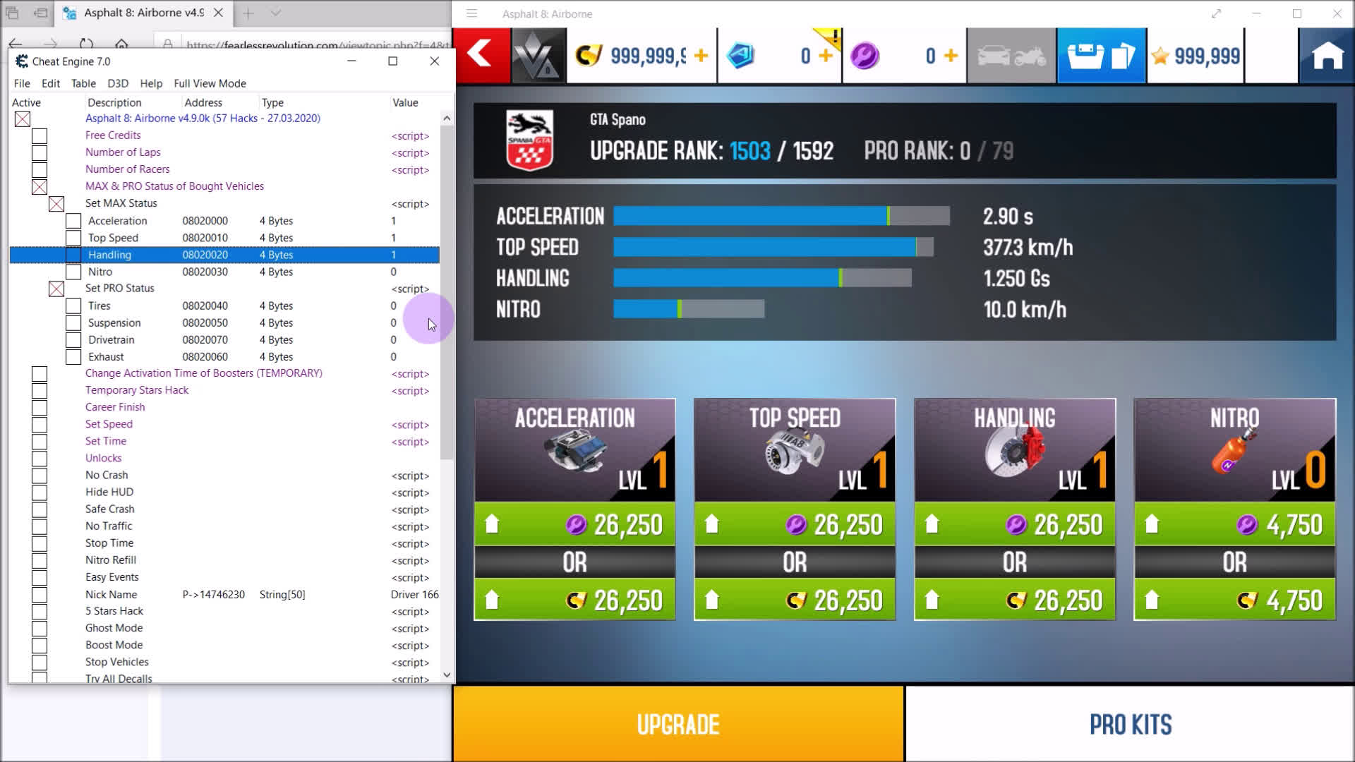 Asphalt 8 v4.9.0k MAX & PRO Status
