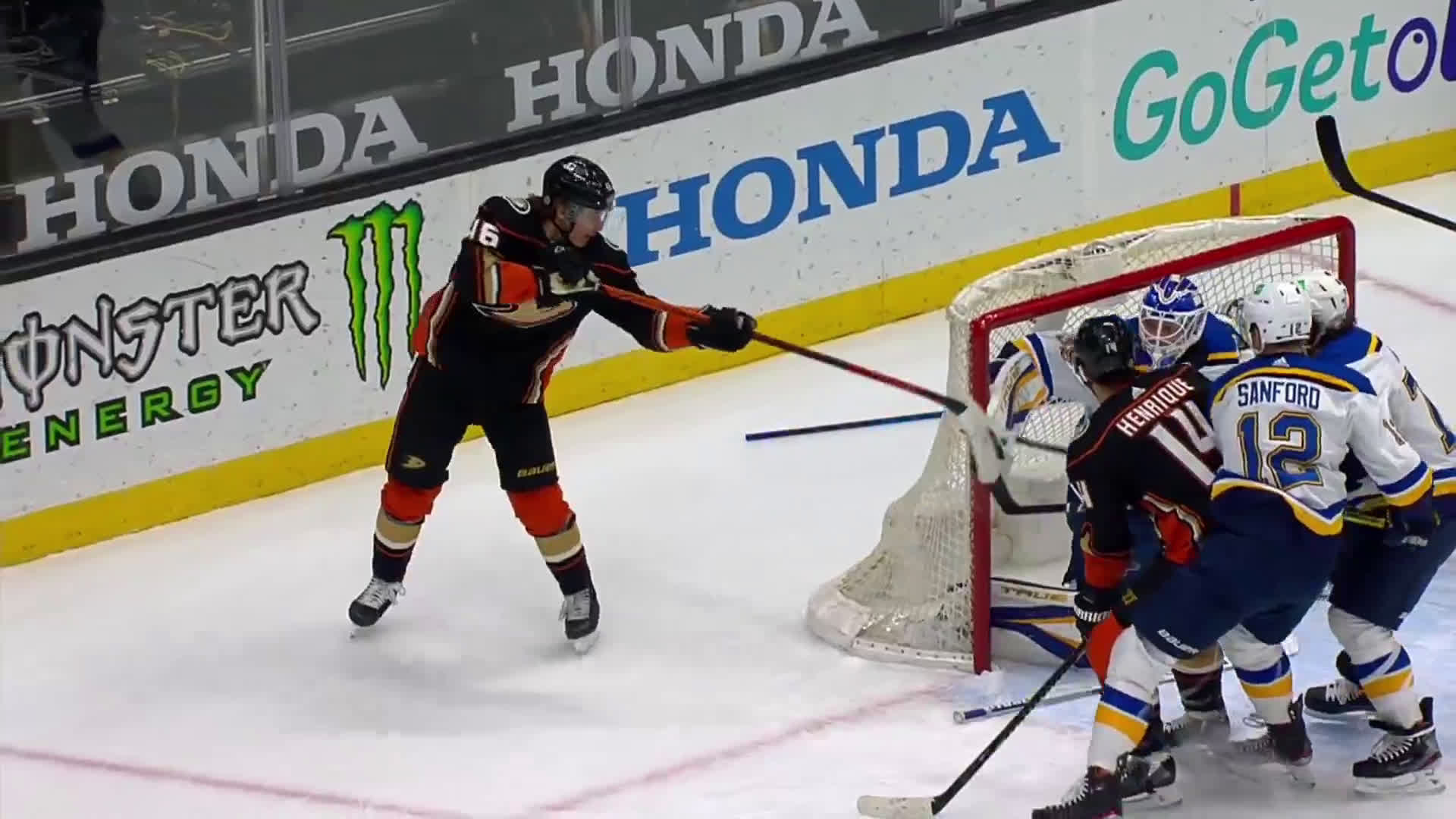 Replay of Zegras' lacrosse goal attempt