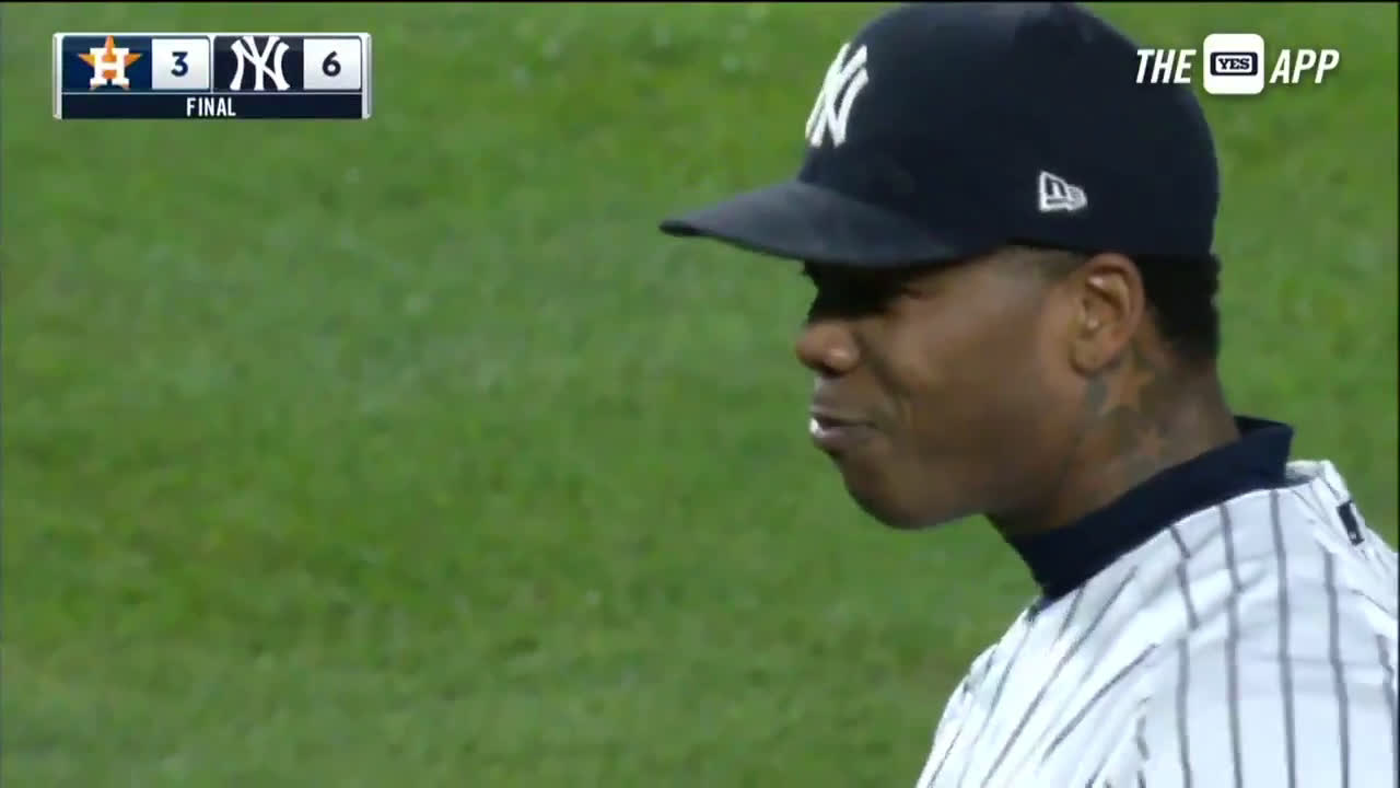 Highlight] Chapman strikes out Yuli Totally Not a Racist Gurriel to seal  the game and the Yankees' fifth straight win : r/NYYankees