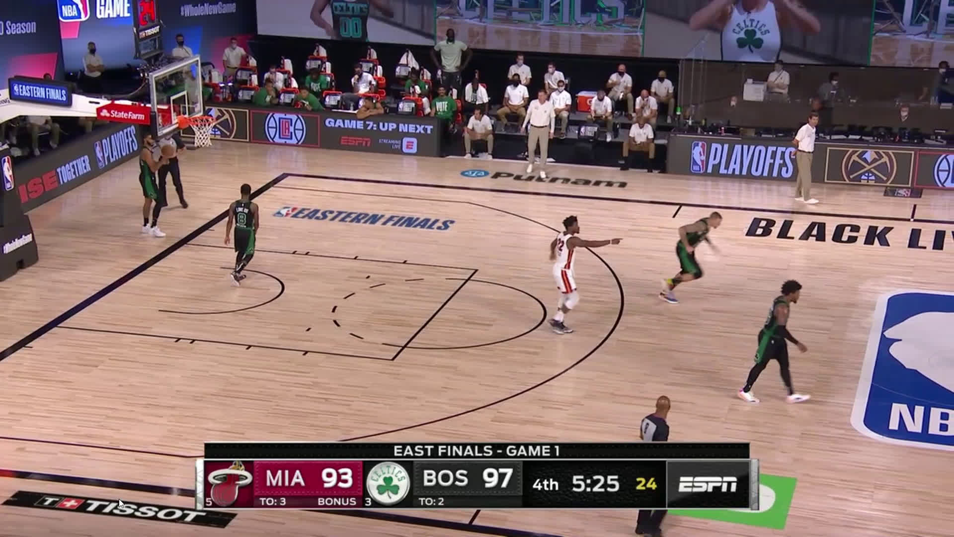 Watching Miami Heat vs. Boston Celtics YouTube TV Google Chrome