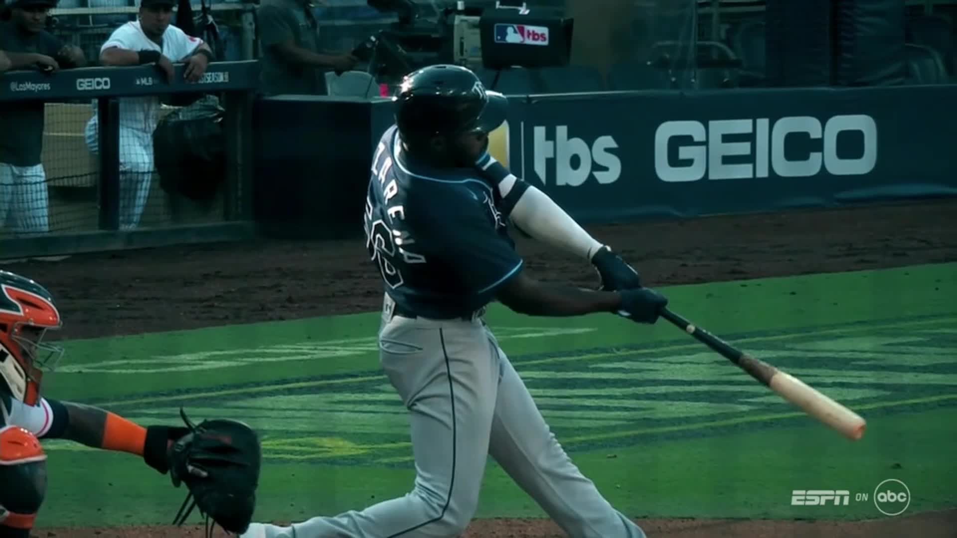 A Look At The New Tropicana Field Lighting During National Anthem