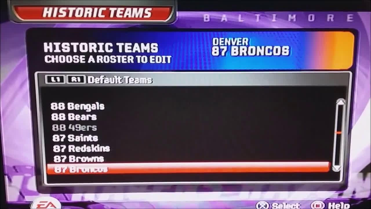 Madden 06 Historic Rosters
