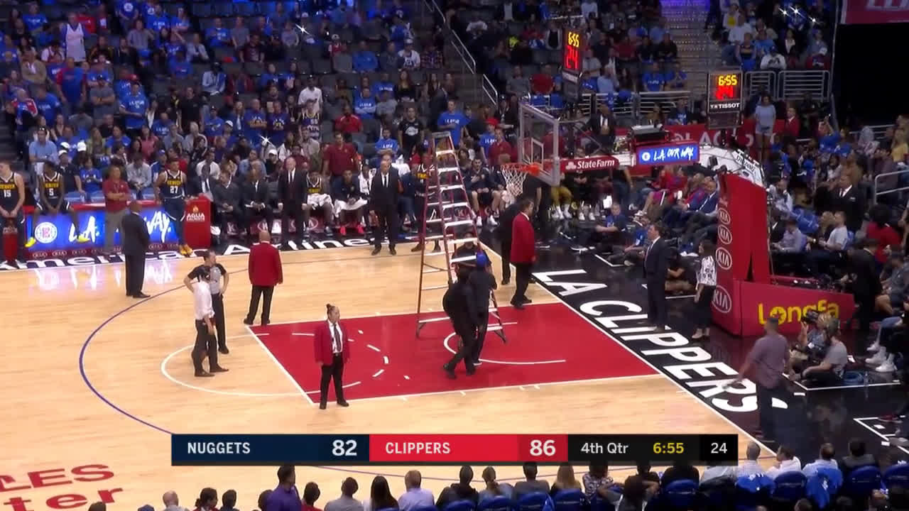 Watch 73 Boban Marjanovic Causes Game Delay After Bending The Rim