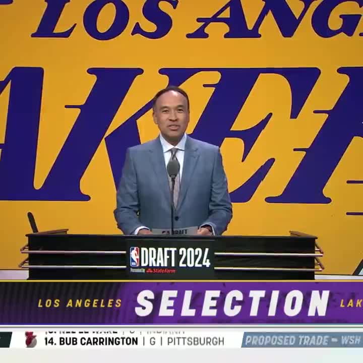 Watch NBA - Bronny James Is Selected 55th Overall By The @Lakers In The ...