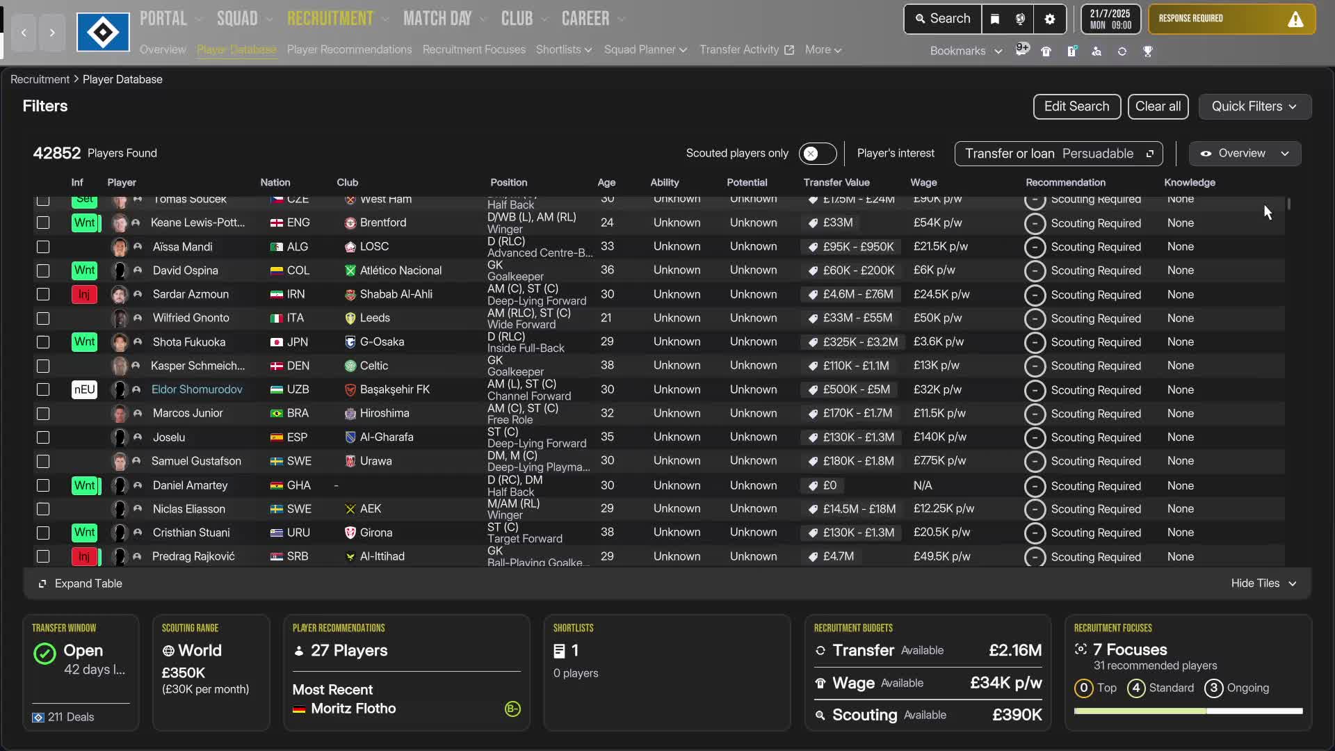 Scrolling on player database - Football Manager General Discussion ...