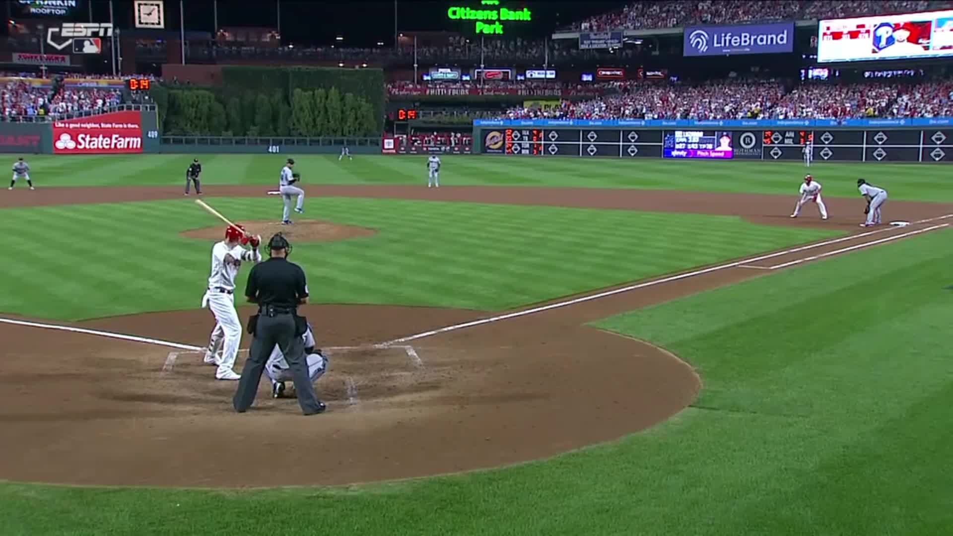 Nick Castellanos Appears To Flip Off The Dugout After Hitting A Double.