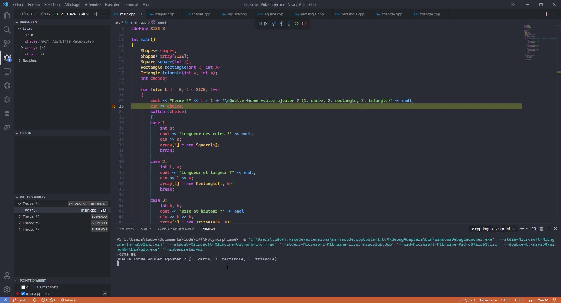 main.cpp - Polymorphisme - Visual Studio Code 2022-03-20 19-45-45