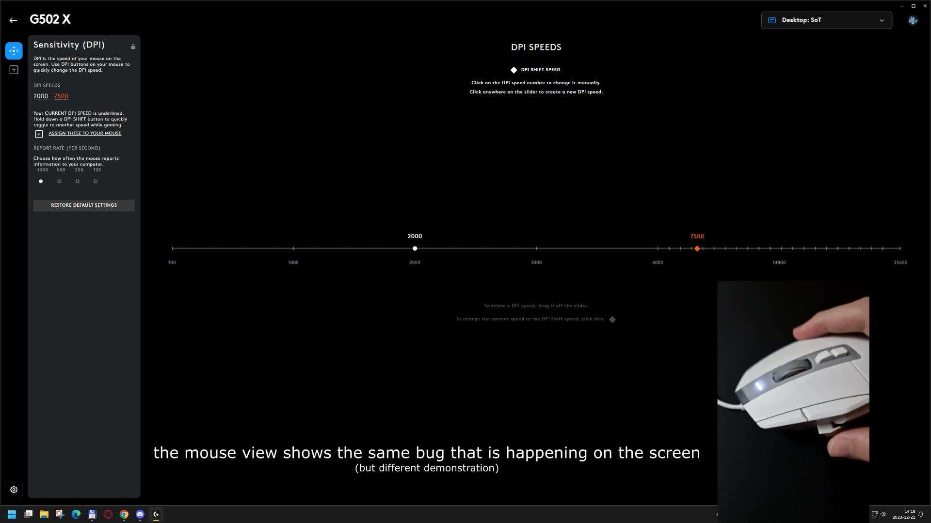 Logitech G HUB DPI Shift bug