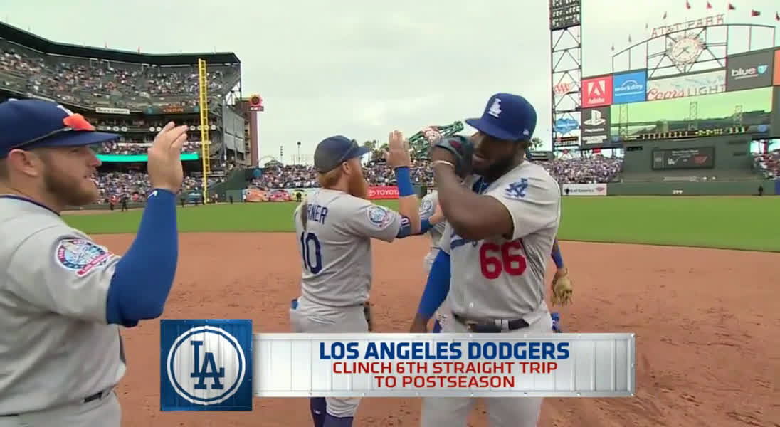 LOOK: Dodgers' Max Scherzer goes shirtless again in NLDS victory clebration  