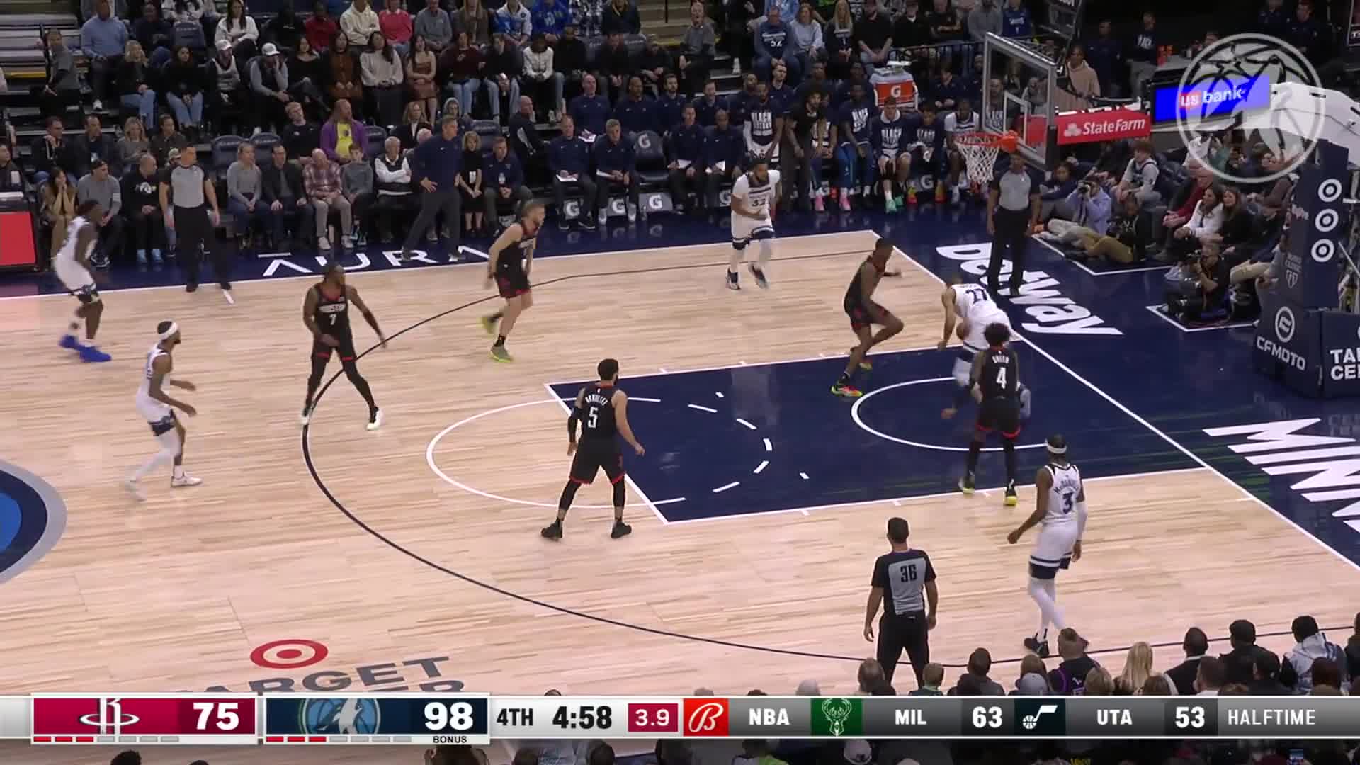 [Highlight] Rudy Gobert fumbles a pass from Ant but recovers with a ...