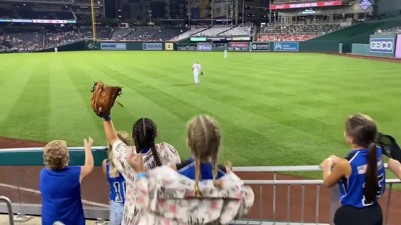 Nationals player sends girl baseball after incident where grown