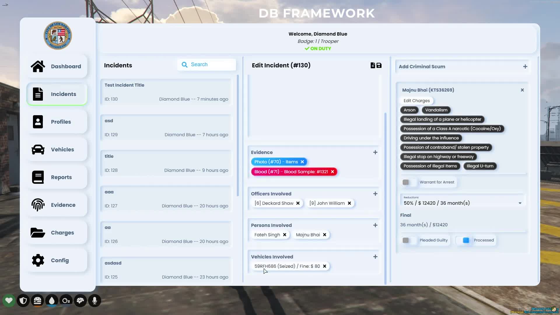 CopNet MDT (ESX/QB) FiveM resource preview