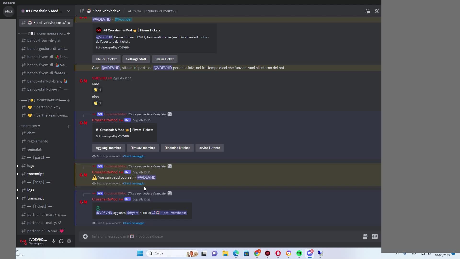 Watch Bot discord ticket | Streamable