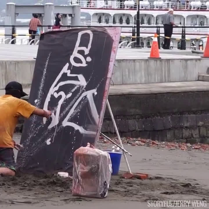 Guy Paints Upside Down